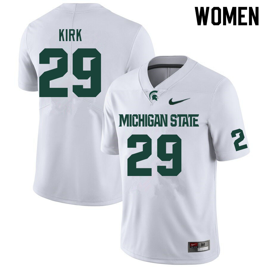 Women #29 A.J. Kirk Michigan State Spartans College Football Jerseys Sale-White